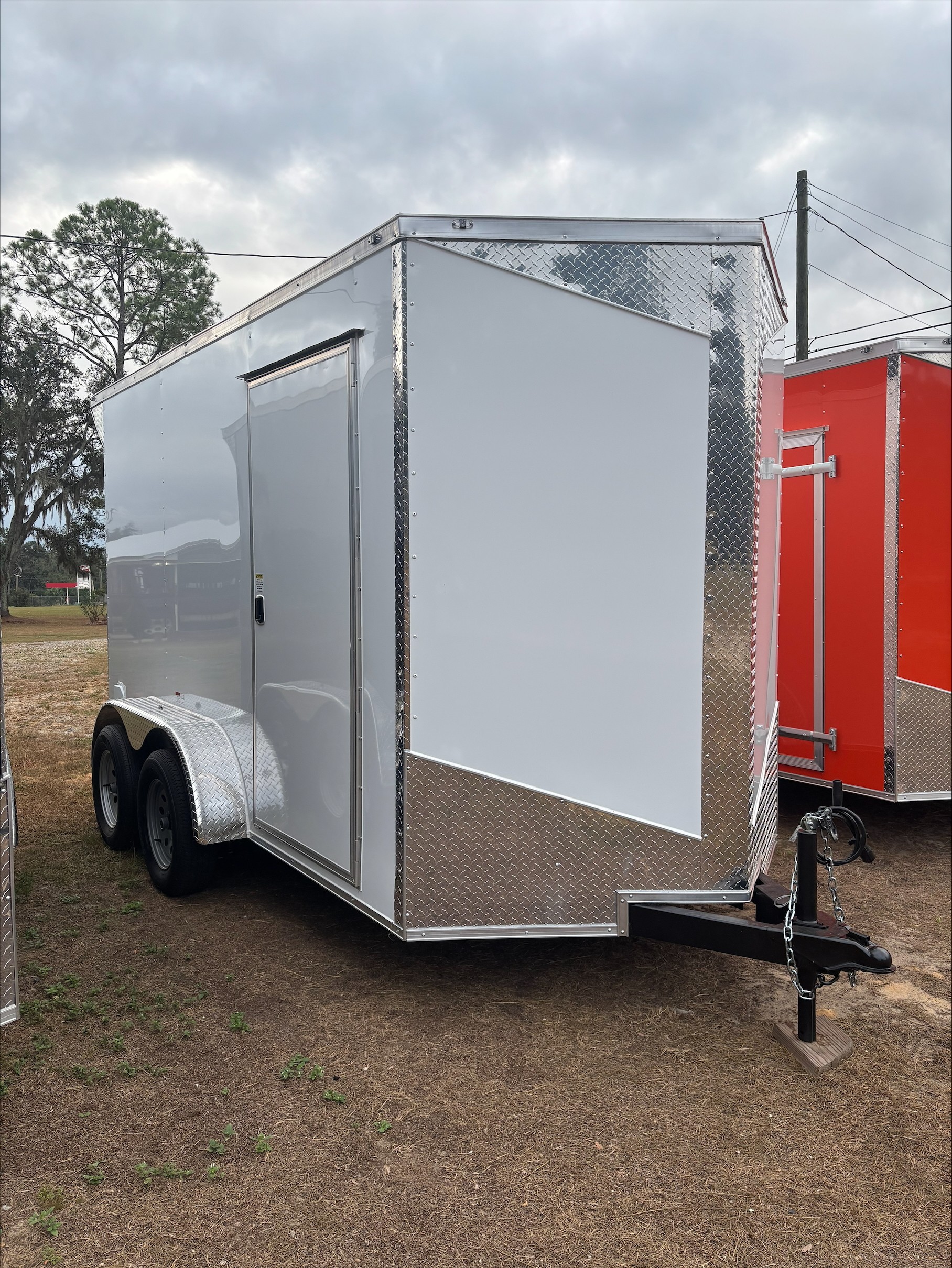 6x12 TA White w/Chrome Trim Enclosed Trailer